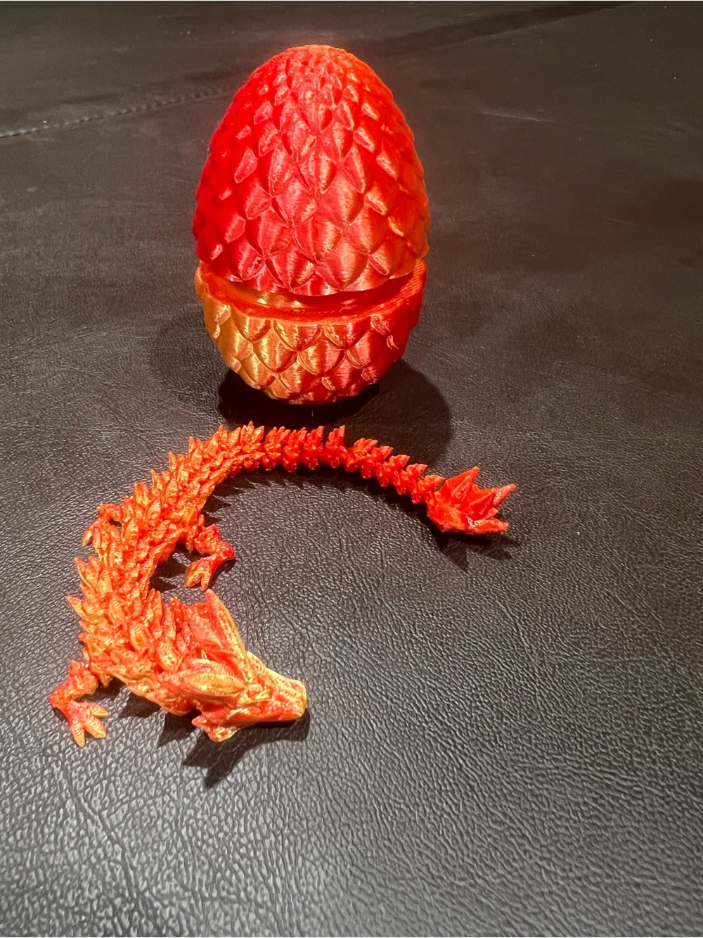 3D Printed Dragon Egg with Dragon Inside,5 Inch Movable Articulated Dragon